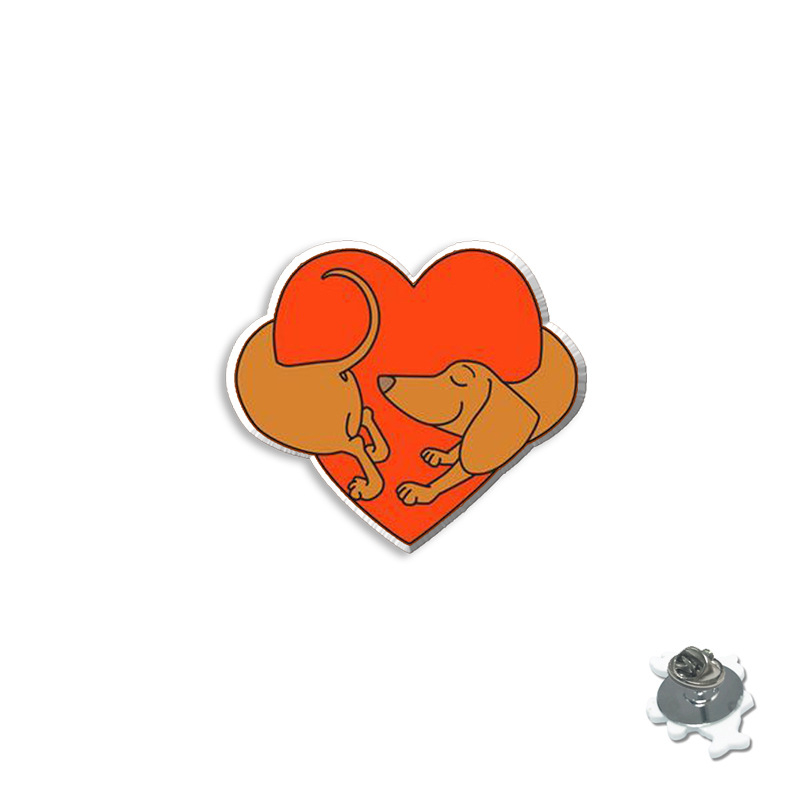 Karikatúra kutya gyanta kitűző – epoxidos bevonat, uniszex dekoratív kitűző