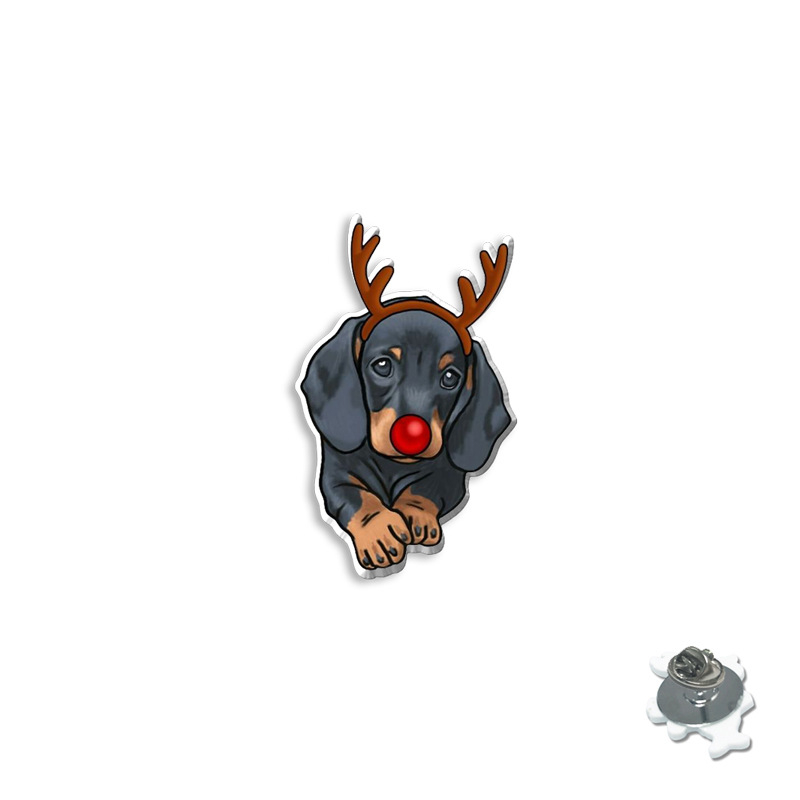 Karikatúra kutya gyanta kitűző – epoxidos bevonat, uniszex dekoratív kitűző