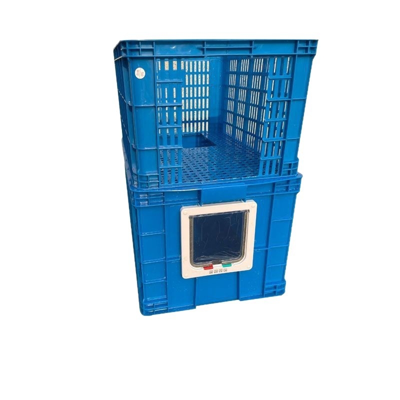 Κάδος άμμου γάτας διπλού επιπέδου, αναδιπλόμενος, PVC, ανοιχτής κορυφής, αντιοσμικός