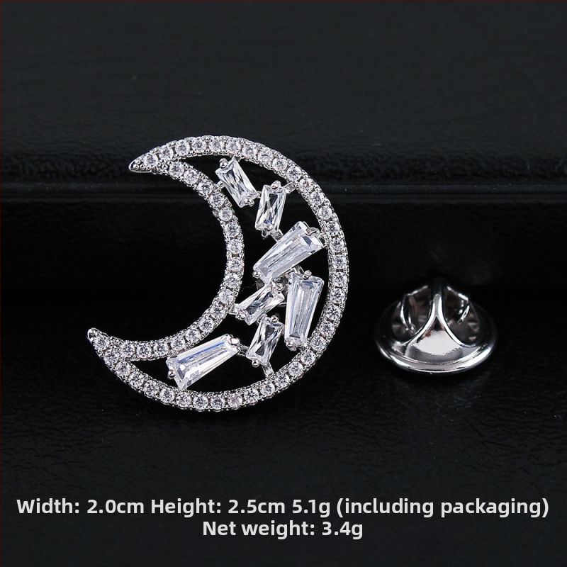 Rézből készült brooch cirkóniával, masni motívum, hópehely, mikroinlay