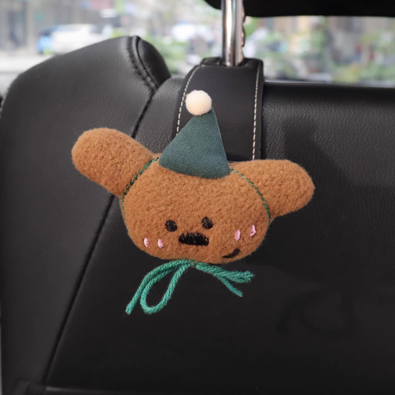 Закачалка за облегалка на автомобил, мултифункционална кожена закачалка, карикатурен стил, вътрешно обзавеждане и съхранение в колата