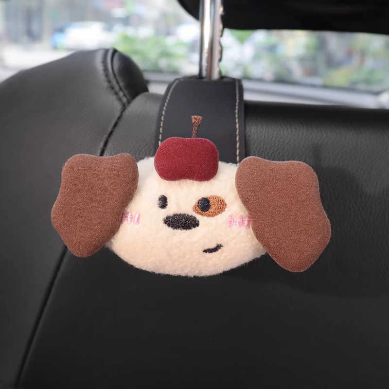 Закачалка за облегалка на автомобил, мултифункционална кожена закачалка, карикатурен стил, вътрешно обзавеждане и съхранение в колата