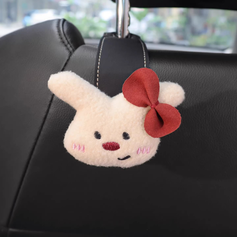 Закачалка за облегалка на автомобил, мултифункционална кожена закачалка, карикатурен стил, вътрешно обзавеждане и съхранение в колата