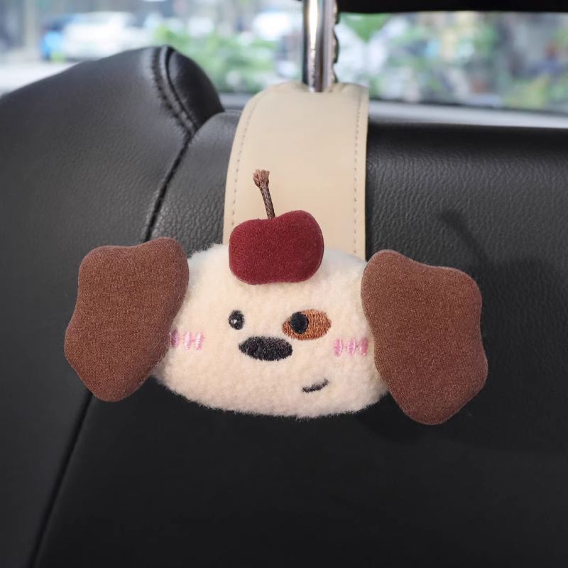 Закачалка за облегалка на автомобил, мултифункционална кожена закачалка, карикатурен стил, вътрешно обзавеждане и съхранение в колата
