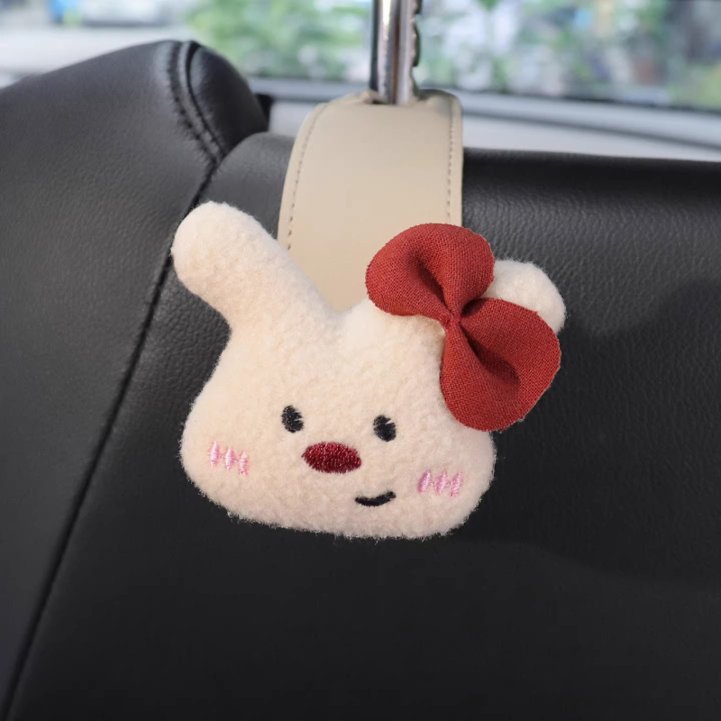 Закачалка за облегалка на автомобил, мултифункционална кожена закачалка, карикатурен стил, вътрешно обзавеждане и съхранение в колата