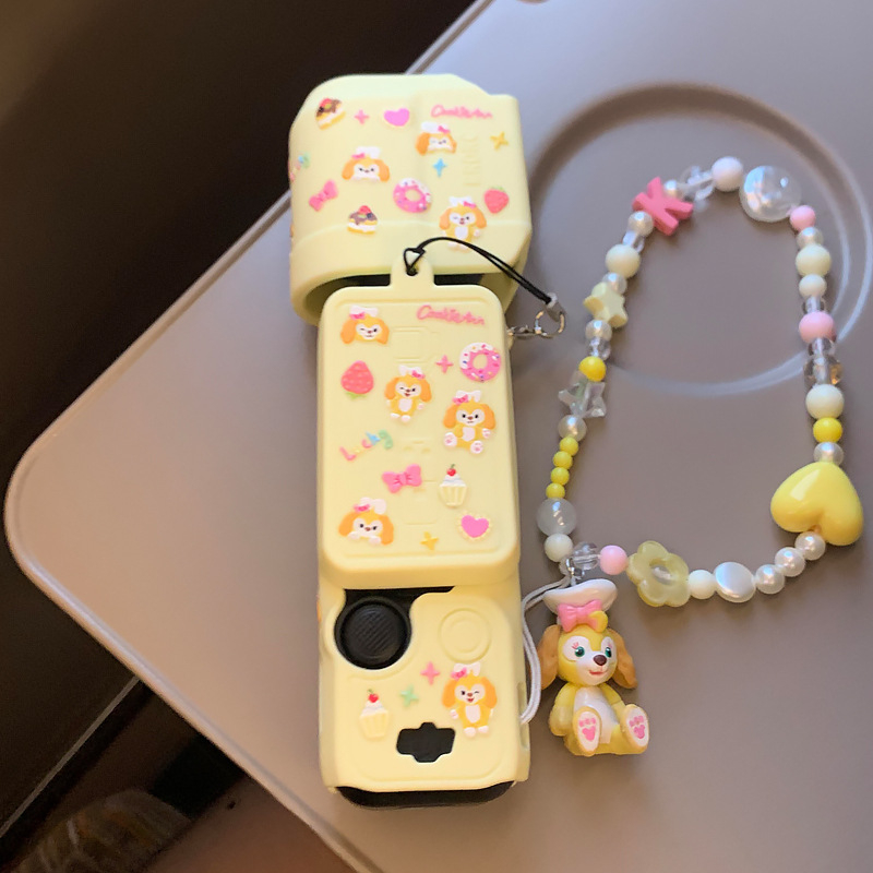 Carcasă de protecție DJI Pocket 3 cu decor din silicon în formă de tort, protecție împotriva zgârieturilor, capac pentru camera gimbal