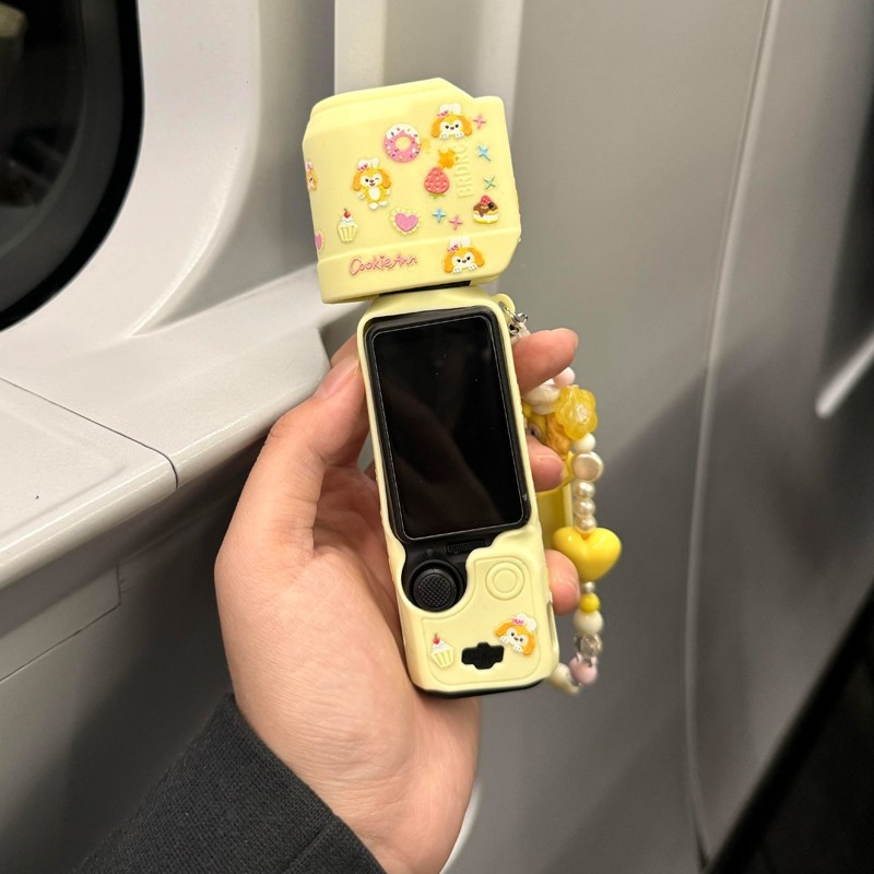 Carcasă de protecție DJI Pocket 3 cu decor din silicon în formă de tort, protecție împotriva zgârieturilor, capac pentru camera gimbal