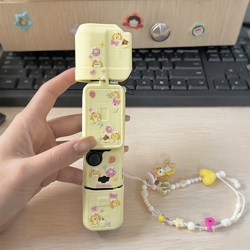 Carcasă de protecție DJI Pocket 3 cu decor din silicon în formă de tort, protecție împotriva zgârieturilor, capac pentru camera gimbal