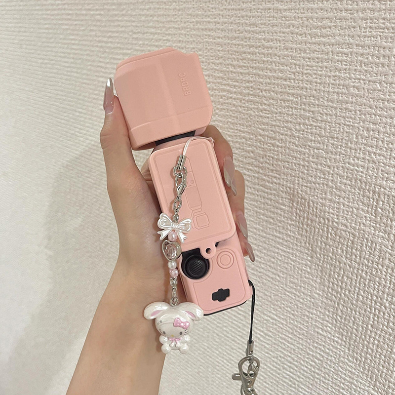 Carcasă de protecție DJI Pocket 3 cu decor din silicon în formă de tort, protecție împotriva zgârieturilor, capac pentru camera gimbal