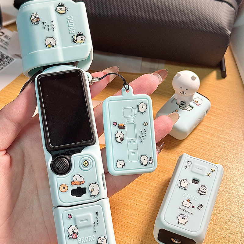 Carcasă de protecție DJI Pocket 3 cu decor din silicon în formă de tort, protecție împotriva zgârieturilor, capac pentru camera gimbal
