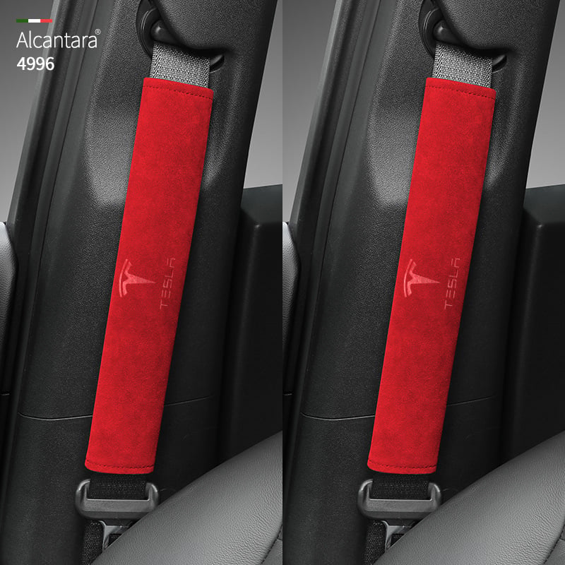 SNBLO Gap Plug pernă pentru curea de siguranță Tesla Model 3/Y/S/X – Alcantara suede, imprimare logo, personalizabil