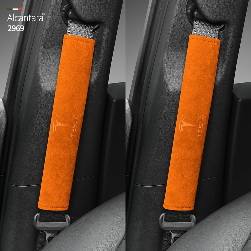 SNBLO Gap Plug pernă pentru curea de siguranță Tesla Model 3/Y/S/X – Alcantara suede, imprimare logo, personalizabil