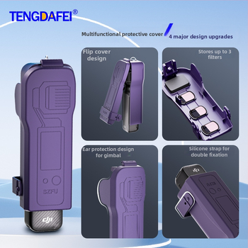 Pocket3 védőtok – Kompatibilis a DJI Pocket 3-mal; Anyag: műanyag; Tartalom: védőtok, nyakpánt, matrica