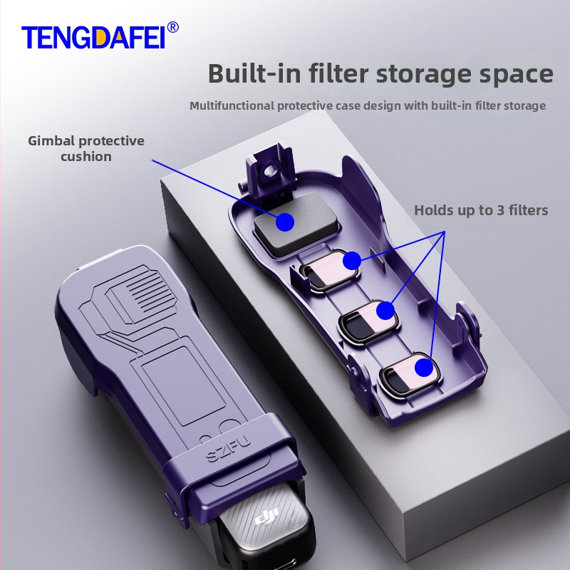 Pocket3 védőtok – Kompatibilis a DJI Pocket 3-mal; Anyag: műanyag; Tartalom: védőtok, nyakpánt, matrica