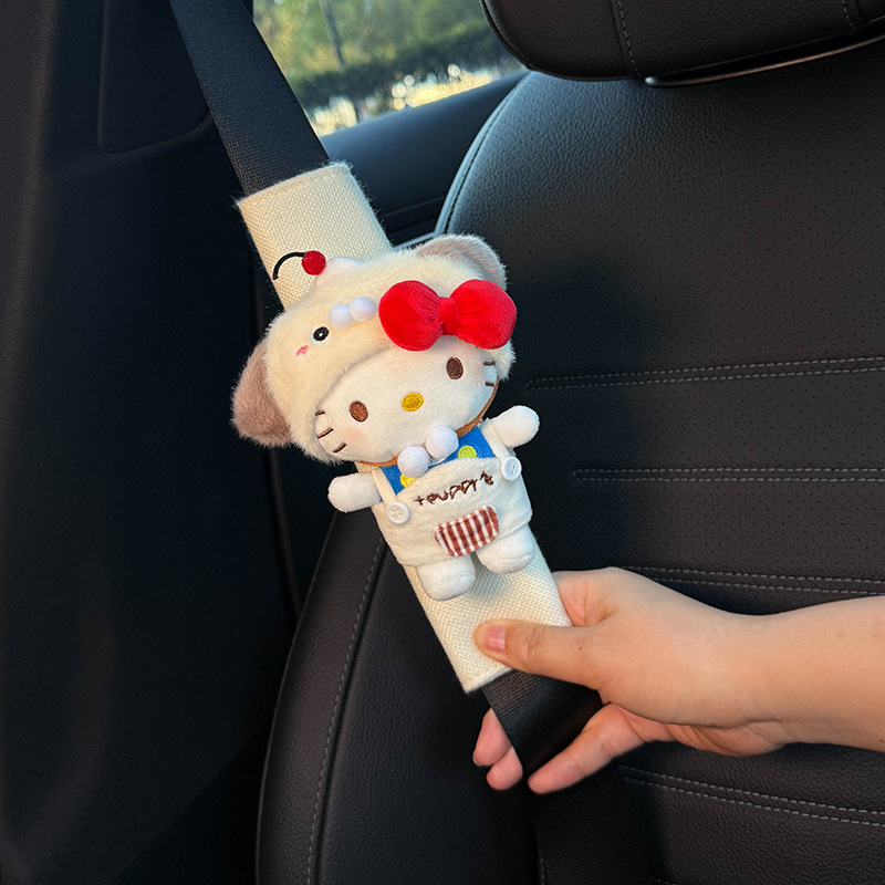 Подплата за презрамката на автомобилен колан — Hello Kitty декорация, устойчива на износване, вътрешен автомобилен аксесоар, марка Shuai Hao, модел Ktbhj1
