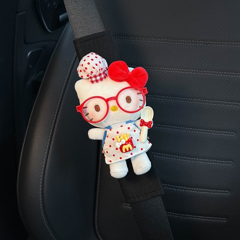 Подплата за презрамката на автомобилен колан — Hello Kitty декорация, устойчива на износване, вътрешен автомобилен аксесоар, марка Shuai Hao, модел Ktbhj1