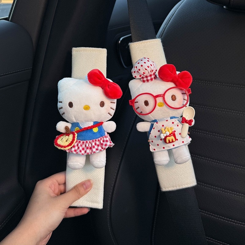 Подплата за презрамката на автомобилен колан — Hello Kitty декорация, устойчива на износване, вътрешен автомобилен аксесоар, марка Shuai Hao, модел Ktbhj1
