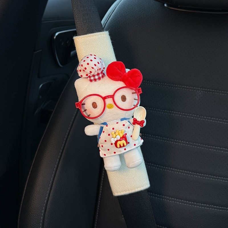 Подплата за презрамката на автомобилен колан — Hello Kitty декорация, устойчива на износване, вътрешен автомобилен аксесоар, марка Shuai Hao, модел Ktbhj1