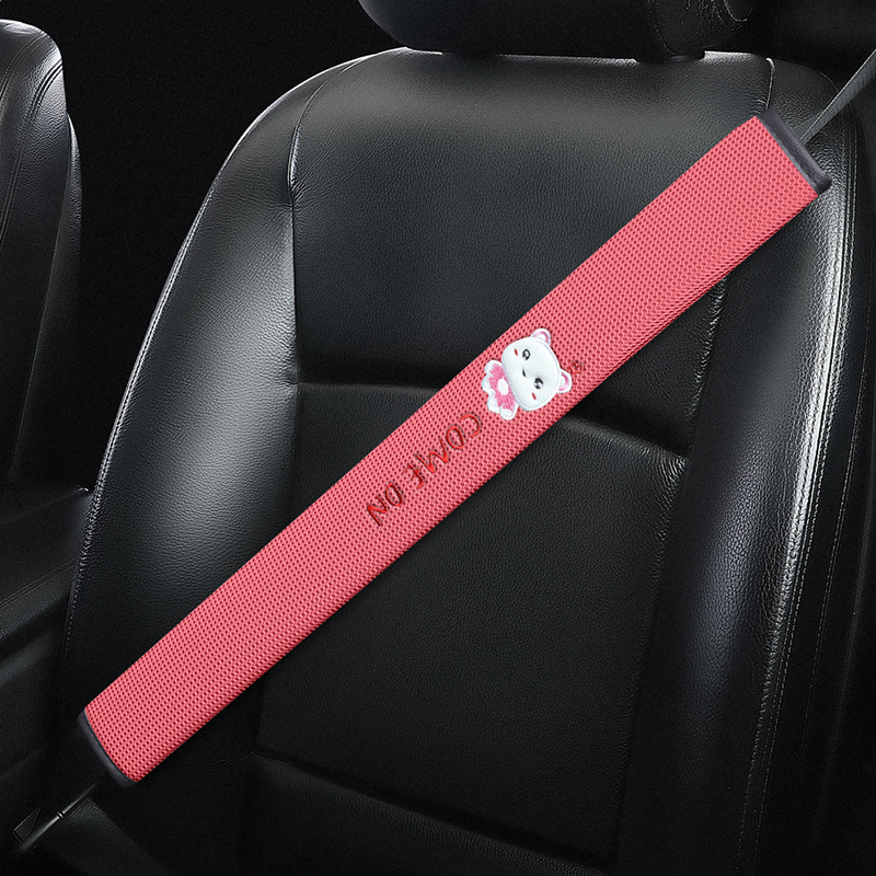 Autó biztonsági öv vállvédő huzat – karikatúra dizájn, poliészter anyag, testre szabható, nyomtatott logó