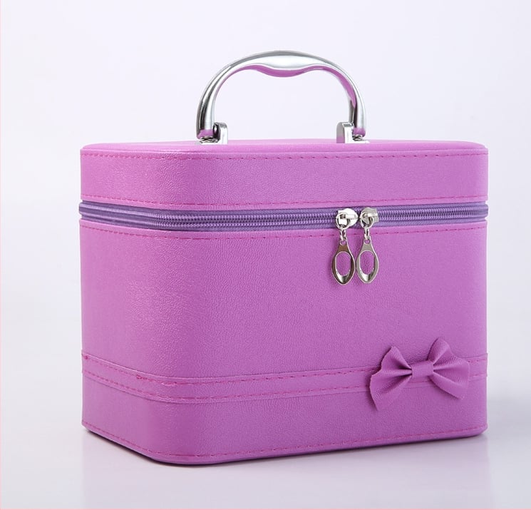 Geantă de cosmetică cu capacitate mare, piele PU, husă multifuncțională de depozitare pentru femei, stil urban minimalist