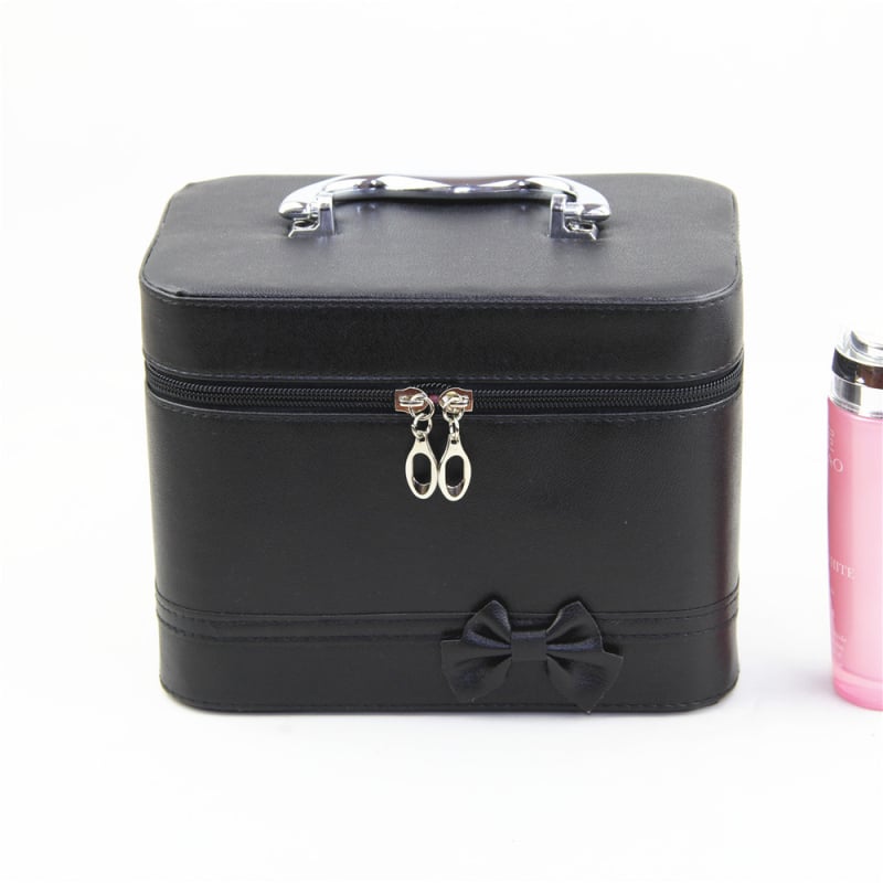 Geantă de cosmetică cu capacitate mare, piele PU, husă multifuncțională de depozitare pentru femei, stil urban minimalist