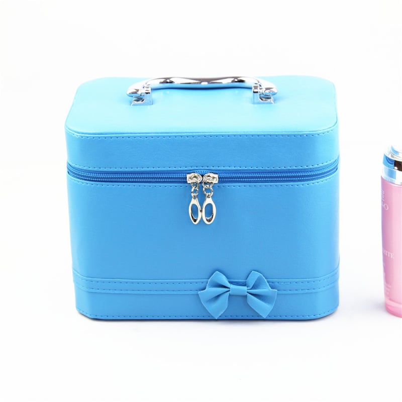 Geantă de cosmetică cu capacitate mare, piele PU, husă multifuncțională de depozitare pentru femei, stil urban minimalist