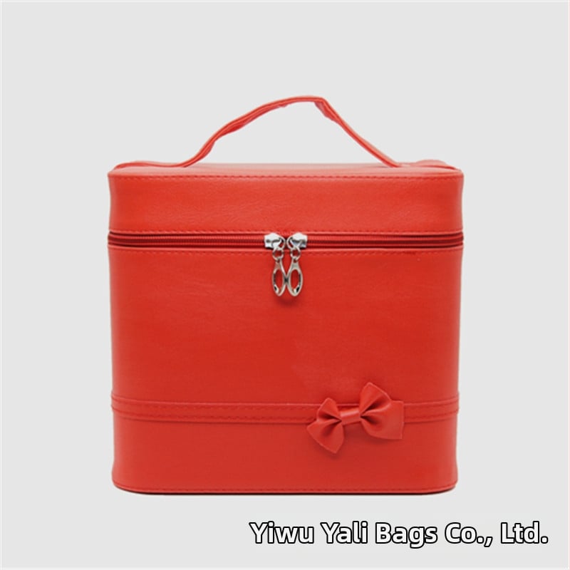 Geantă de cosmetică cu capacitate mare, piele PU, husă multifuncțională de depozitare pentru femei, stil urban minimalist