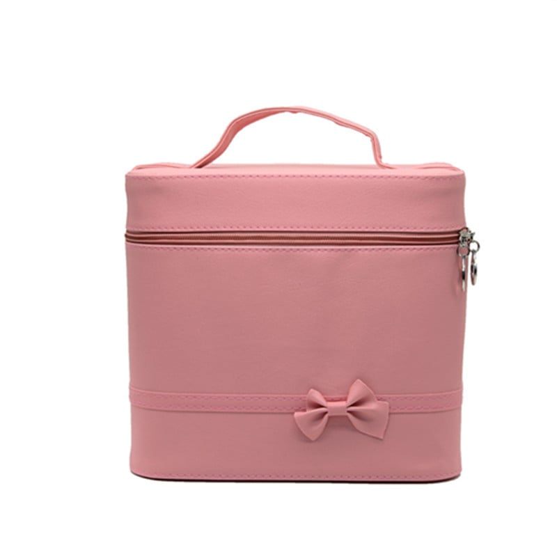 Geantă de cosmetică cu capacitate mare, piele PU, husă multifuncțională de depozitare pentru femei, stil urban minimalist