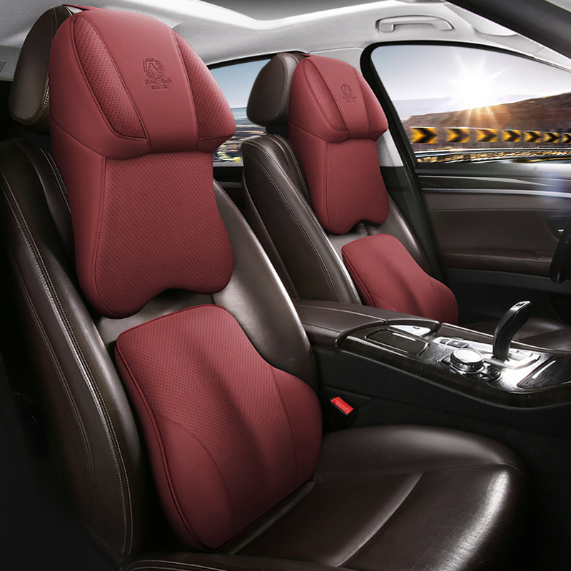 Μαξιλάρι λαιμού αυτοκινήτου με μνήμη αφρού και κάλυμμα από τεχνητό δέρμα | καθολική συμβατότητα με οχήματα, απλό στυλ, χρήση σε όλες τις εποχές