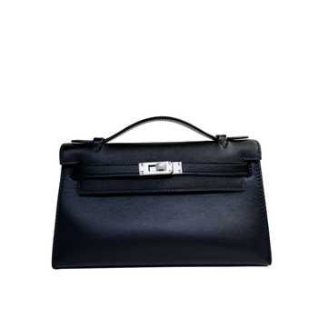 Geantă Kelly, stil urban minimalist, piele Swift top-grain autentică (din primul strat de piele de vacă), închidere cu lacăt, curea crossbody cu o singură curea, buzunar pentru telefon și buzunar pentru ID