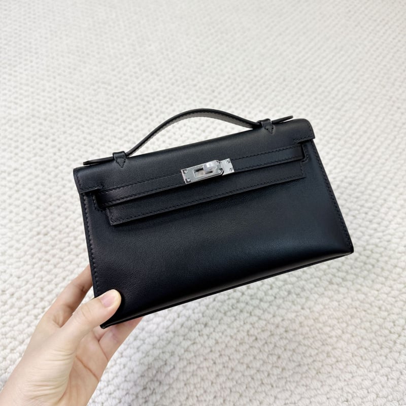 Geantă Kelly, stil urban minimalist, piele Swift top-grain autentică (din primul strat de piele de vacă), închidere cu lacăt, curea crossbody cu o singură curea, buzunar pentru telefon și buzunar pentru ID