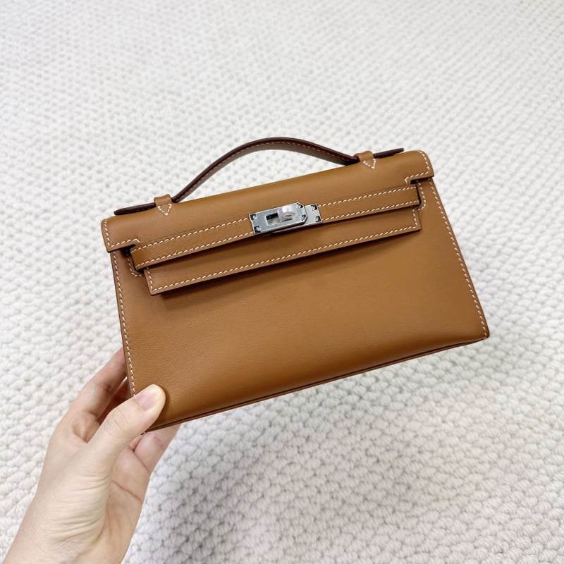 Geantă Kelly, stil urban minimalist, piele Swift top-grain autentică (din primul strat de piele de vacă), închidere cu lacăt, curea crossbody cu o singură curea, buzunar pentru telefon și buzunar pentru ID
