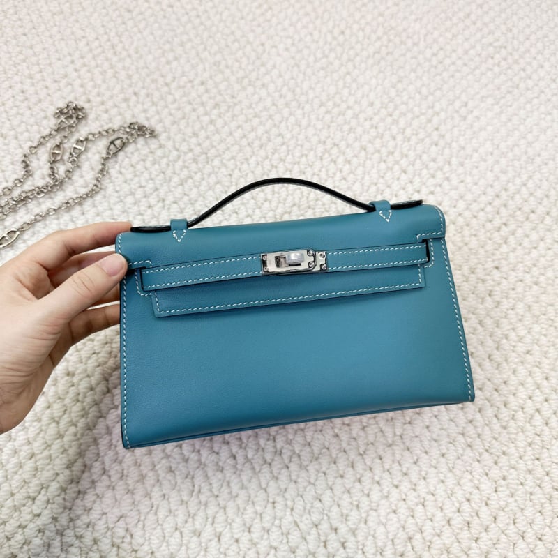 Geantă Kelly, stil urban minimalist, piele Swift top-grain autentică (din primul strat de piele de vacă), închidere cu lacăt, curea crossbody cu o singură curea, buzunar pentru telefon și buzunar pentru ID