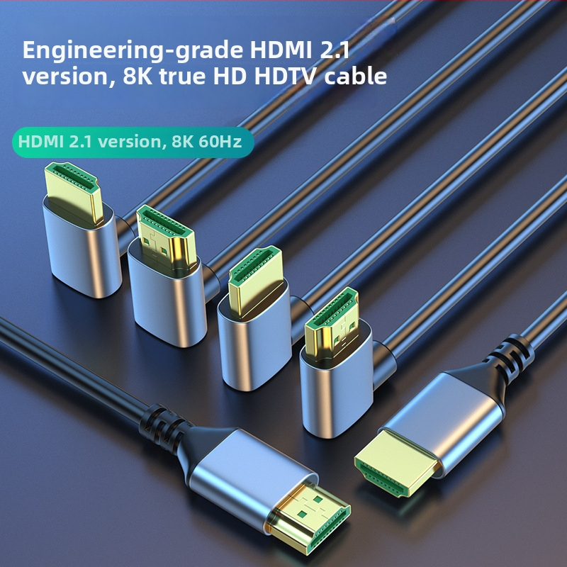 HDMI 2.1 kabel s podrškom za 8K60, duljina 5 m, 90° kut (gore/dolje, lijevo/desno), pozlaćeni kontakti
