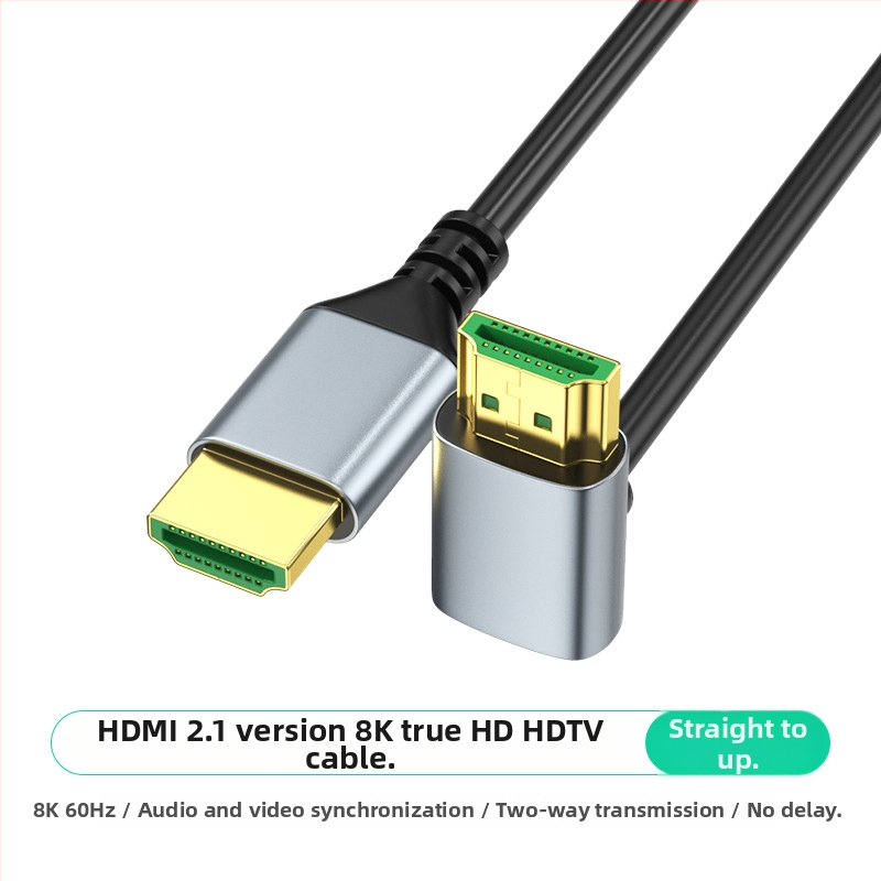 HDMI 2.1 kabel s podrškom za 8K60, duljina 5 m, 90° kut (gore/dolje, lijevo/desno), pozlaćeni kontakti