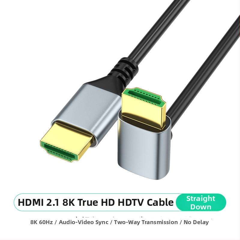HDMI 2.1 kabel s podrškom za 8K60, duljina 5 m, 90° kut (gore/dolje, lijevo/desno), pozlaćeni kontakti