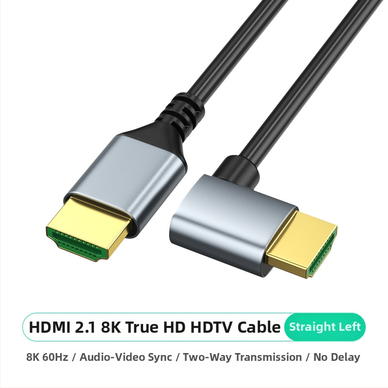 HDMI 2.1 kabel s podrškom za 8K60, duljina 5 m, 90° kut (gore/dolje, lijevo/desno), pozlaćeni kontakti