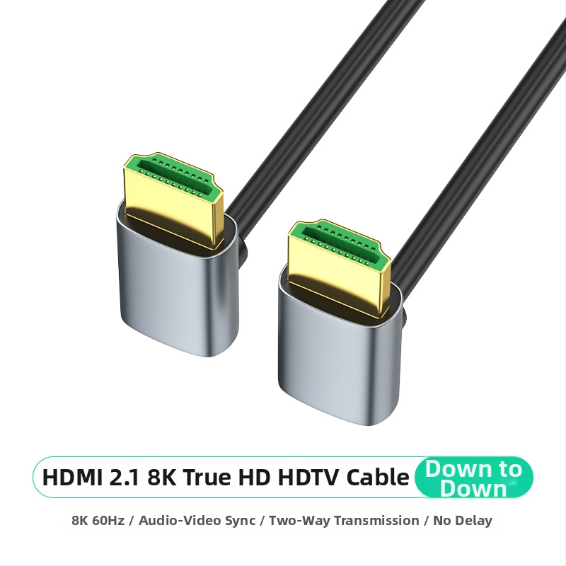HDMI 2.1 kabel s podrškom za 8K60, duljina 5 m, 90° kut (gore/dolje, lijevo/desno), pozlaćeni kontakti