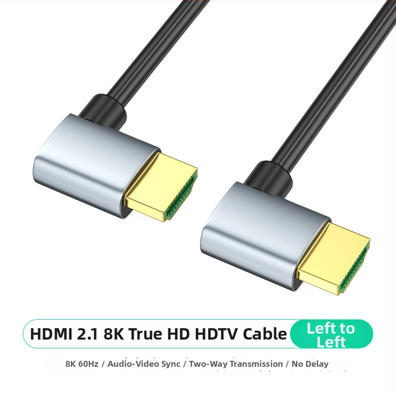 HDMI 2.1 kabel s podrškom za 8K60, duljina 5 m, 90° kut (gore/dolje, lijevo/desno), pozlaćeni kontakti