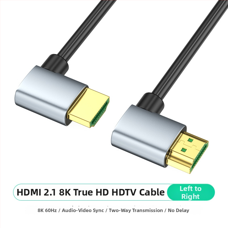 HDMI 2.1 kabel s podrškom za 8K60, duljina 5 m, 90° kut (gore/dolje, lijevo/desno), pozlaćeni kontakti