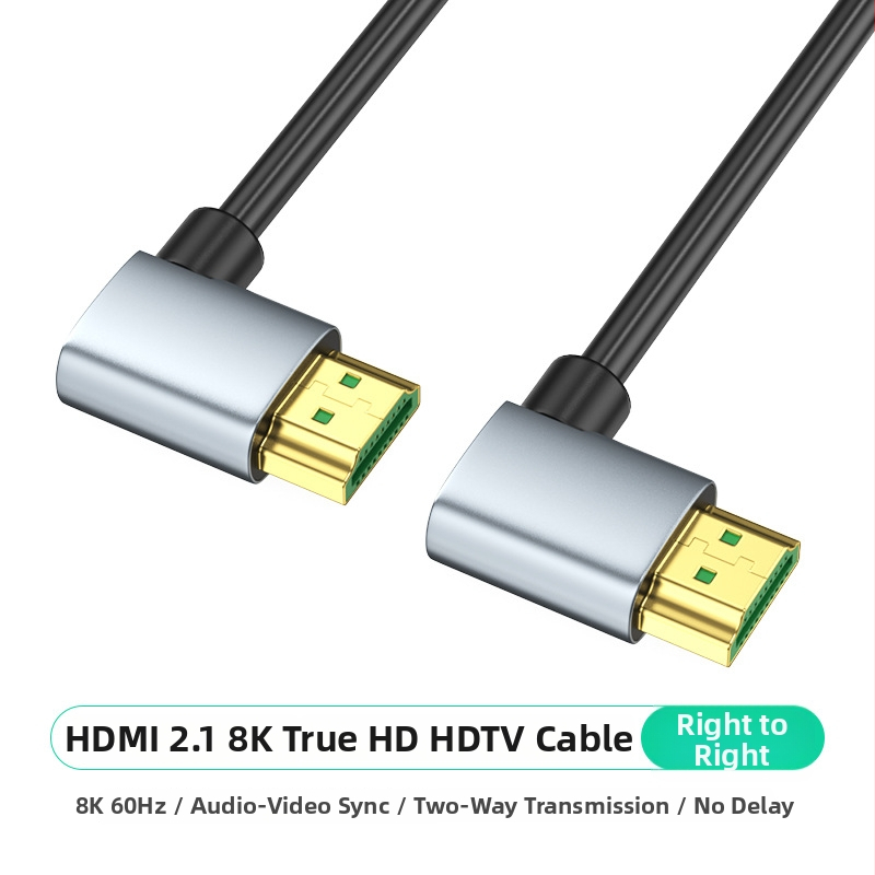 HDMI 2.1 kabel s podrškom za 8K60, duljina 5 m, 90° kut (gore/dolje, lijevo/desno), pozlaćeni kontakti