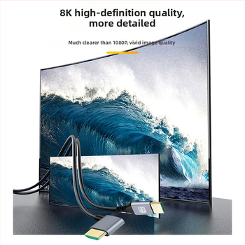 HDMI na HDMI ohýbací kábel, viacsmerné ohýbanie (hore/dole/vpravo/vľavo), verzia 2.1, podpora 8K, dĺžka 1 m