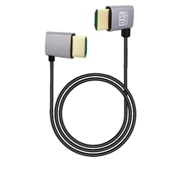 HDMI na HDMI ohýbací kábel, viacsmerné ohýbanie (hore/dole/vpravo/vľavo), verzia 2.1, podpora 8K, dĺžka 1 m