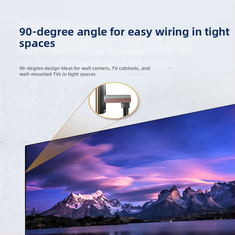 HDMI na HDMI ohýbací kábel, viacsmerné ohýbanie (hore/dole/vpravo/vľavo), verzia 2.1, podpora 8K, dĺžka 1 m