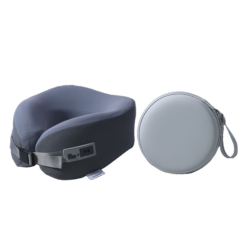 Perna cervicală din memory foam în formă U – pentru călătorii și birou, husă poliester, portabil