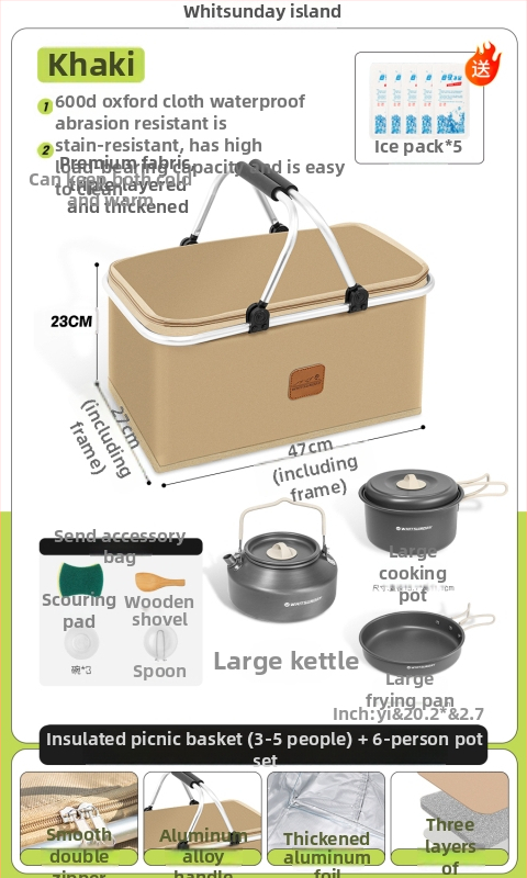 Geantă termoizolată pentru picnic, pentru livrări la pachet și camping - Capacitate mare, Material impermeabil, Utilizare generală