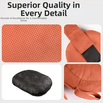 Автомобилен подглавник за шията с лумбална опора – универсален, еленска кожа, биокотон пълнител, за всички сезони, оригинален стил