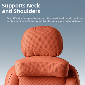 Автомобилен подглавник за шията с лумбална опора – универсален, еленска кожа, биокотон пълнител, за всички сезони, оригинален стил