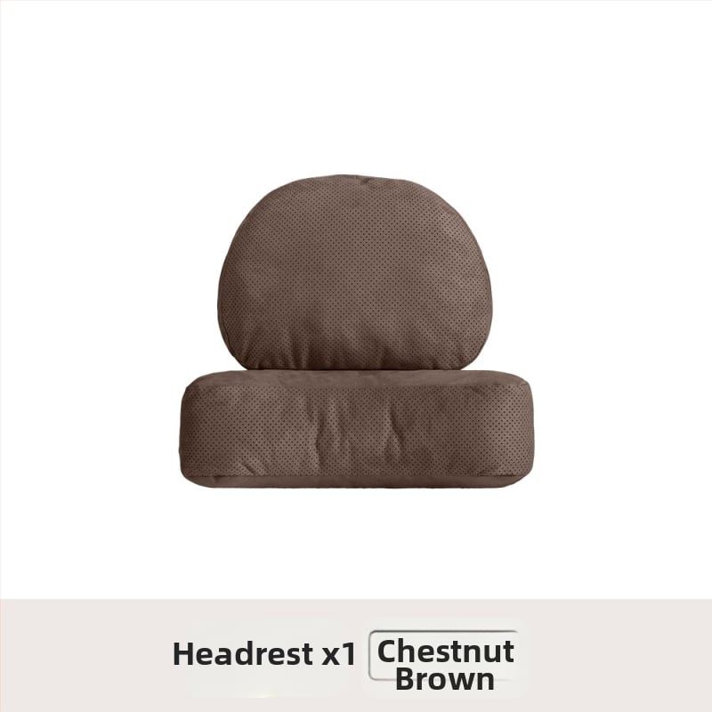 Автомобилен подглавник за шията с лумбална опора – универсален, еленска кожа, биокотон пълнител, за всички сезони, оригинален стил