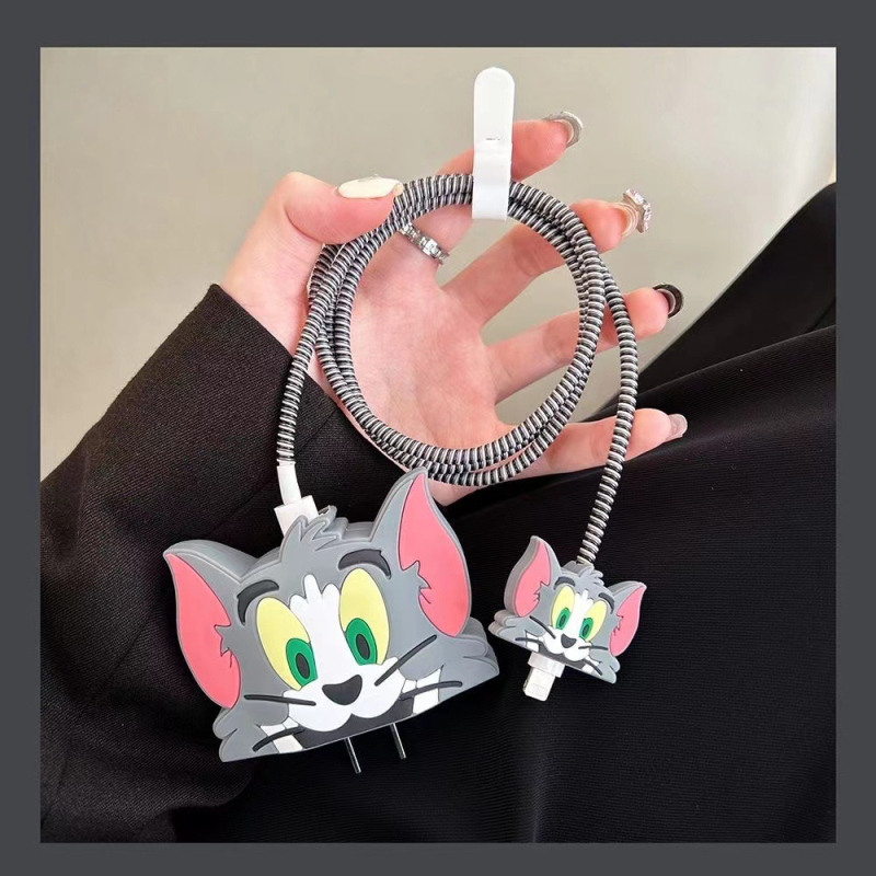 Защитен калъф за Apple 18W/20W бързо зареждане, екологично PVC, карикатурен дизайн